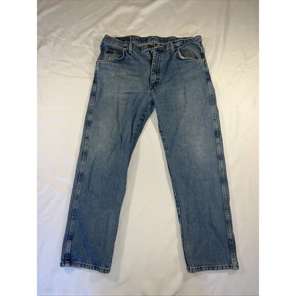 Wrangler Men’s Blue Jeans 36 x 29 Medium Wash Relaxed Fit 100% Cotton - Picture 1 of 9